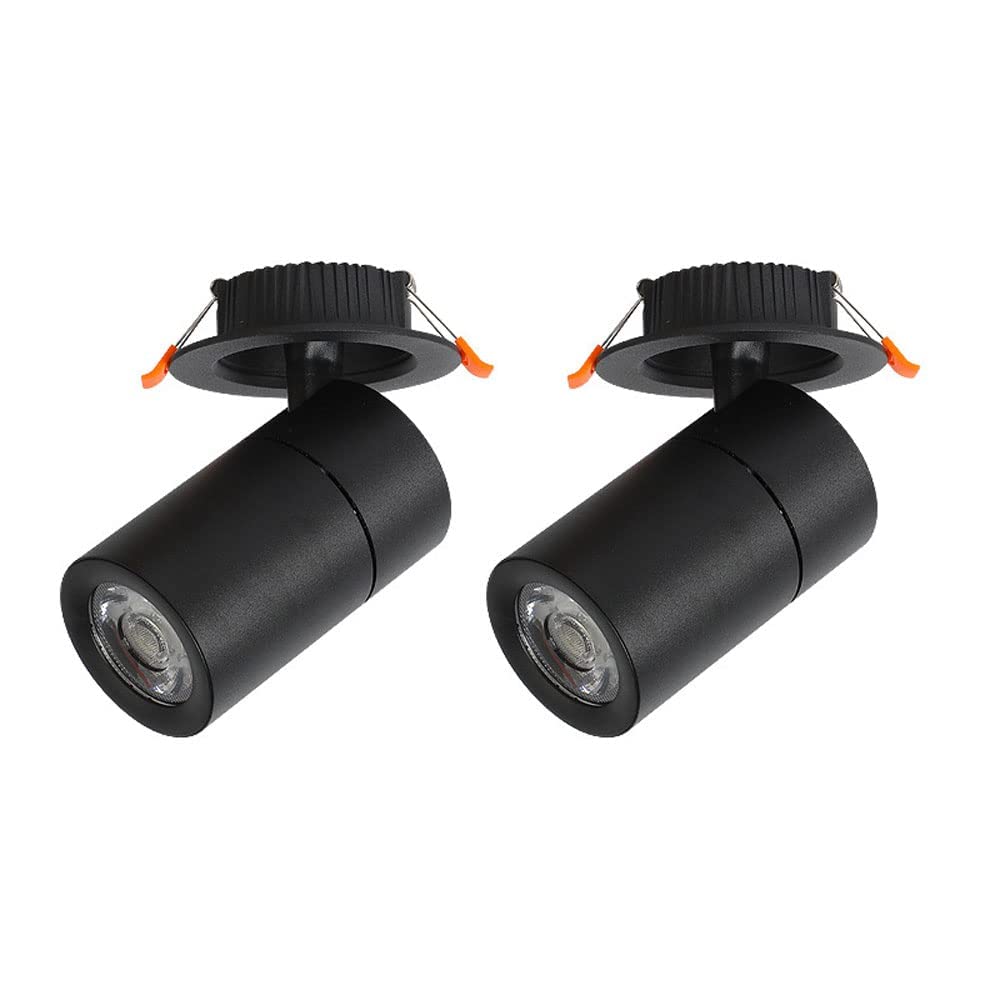 Spot encastré noir orientable en aluminium pour plafond de salon et cuisine