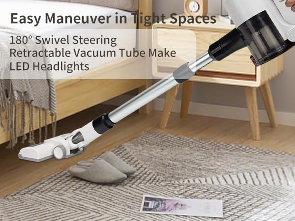 Miniatura 8 de Aspiradora inalámbrica, aspiradora de mano ligera recargable, aspiradora portátil para el hogar, pelo de mascotas, alfombras y limpieza del