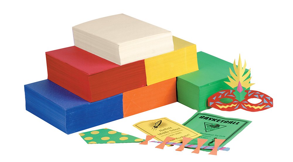 Becker's Exclusive Kits School Supplies Bulk Construction Paper, 12" x 18", Assorted (500 Sheets)