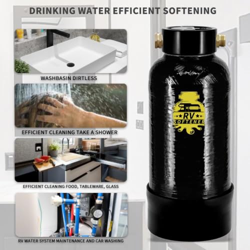Image of Filterelated RV Water Softener, 20000 Grain Portable, 3 /4 Brass Fitting