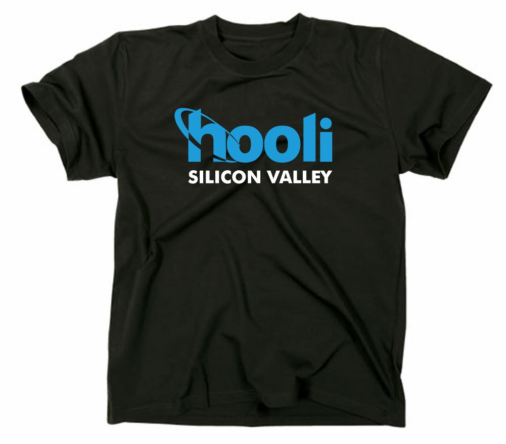 Styletex23 Men's Black #2 Hooli Logo T-Shirt Silicon Valley, Xxl,