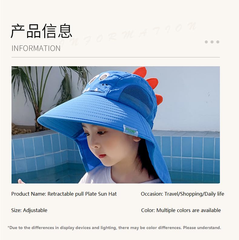 Summer Children's Hats, Breathable Sun Hats, Outdoor Neck Protectors for Boys and Girls, Fisherman Hats, Travel and Camping, etc. can All be Worn (US, Alpha, One Size, Medium, Style 5)2