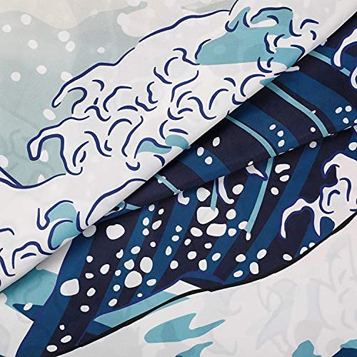 Rosielily Japanese Shower Curtain, Wave Shower Curtain Cool Shower Curtain Art Shower Curtain Hooks, Anime Mountain Sunset Shower Curtains For Bathroom, Asian Bathroom Decor For Mens, 72Wx72H Inch #TOP5
