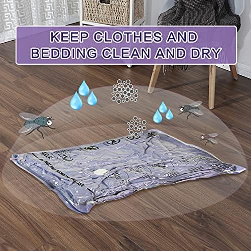 Amazon Brand - Umi Mixed Combo of Premium Vacuum Compression Space Saver Bags with Hand Pump 2 Jumbo 2 Large 1 Medium 1 Small