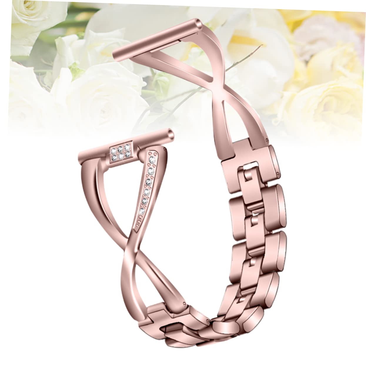 Housoutil Lot De 3 Bracelets De Rechange Pour Montre Connectée En Métal Strass 20 Mm Or Rose Confortables Et Élégants