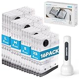 16 Pack Travel Vacuum Bags with Upgraded Rechargeable Pump, 4 Sizes Space Saver Vacuum Storage Bags for Luggage and Suitcase, Compression Bags for Packing, Vacuum Seal Bags for Clothing Travel