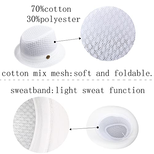 Zffxh 2/6 Pcs Soft Mesh Beach Fedora Hat Cool Party Funny Cap Sun Trilby Straw Lady Men Women Panama #TOP3