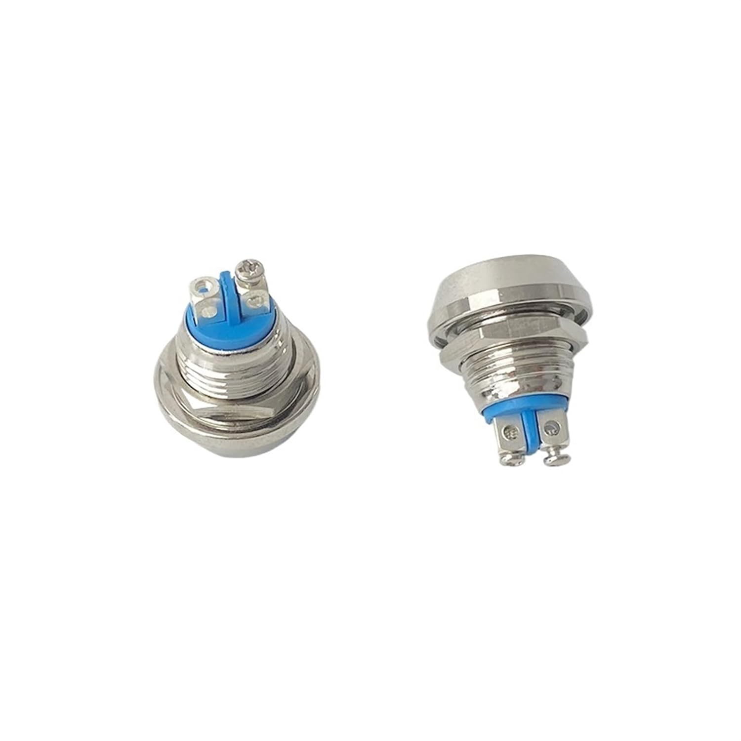 12mm DIY Reset Metal Push Button Switch 1A Spherical Ball Head Copper Plated Nickel Car Horn Door Control(5pcs,Flat Head)