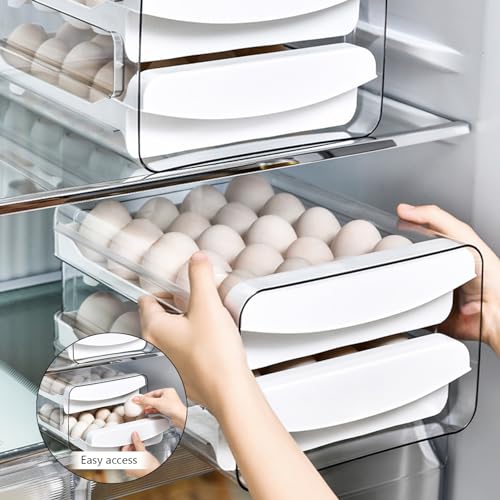 Recipiente de cajón de almacenamiento de huevo con 40 cuadrículas para nevera moderna 6