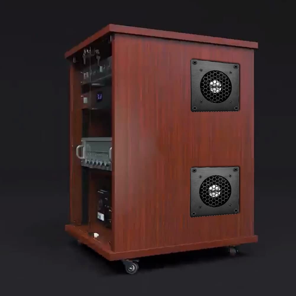 Griglia di ventilazione 80 mm, per PC, computer, AV, armadi elettronici, (metallo spazzolato, 1 pezzo)