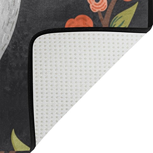 Yochoice Non-Slip Area Rugs Home Decor, Hipster Cute Baby Sloth Tree Floral Flowers Floor Mat Living Room Bedroom Carpets Doormats 31 X 20 Inches #TOP3