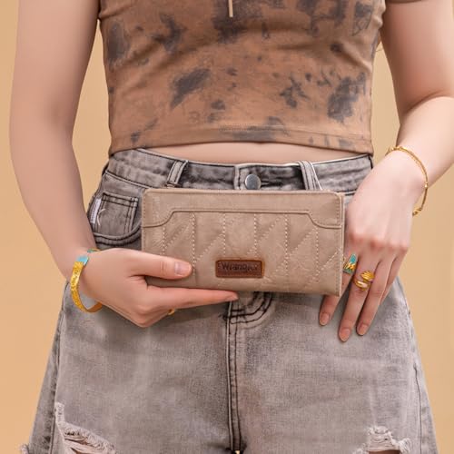 Image of Montana West Wrangler Woman Wallet Slim Thin Quilted Bifold with Coin Purse | Minimalist, Card Cases & Money Organizers, Smooth Zipper
