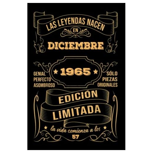 Cumpleaños Vintage Leyendas Nacen en Diciembre 1965: Regalo de 57 cumpleaños para mujeres y hombres, regalo de 57 cumpleaños para él/ella, Cuaderno Diario | regalos de Diciembre