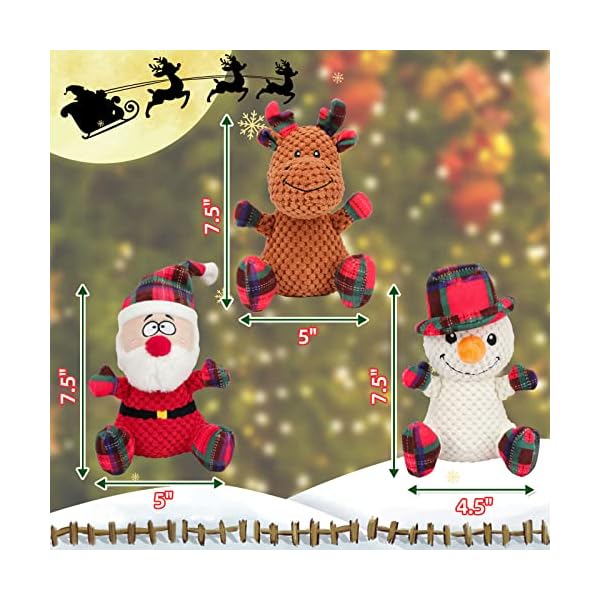 Rypet 3 Pack Dog Christmas Toys Pet Stuffed Plush Toys Interactive Durable Dogs Chew Toys for Medium Small Dogs Rypet 3 Pack Dog Christmas Toys Pet Stuffed Plush Toys Interactive Durable Dogs Chew Toys for Medium Small Dogs