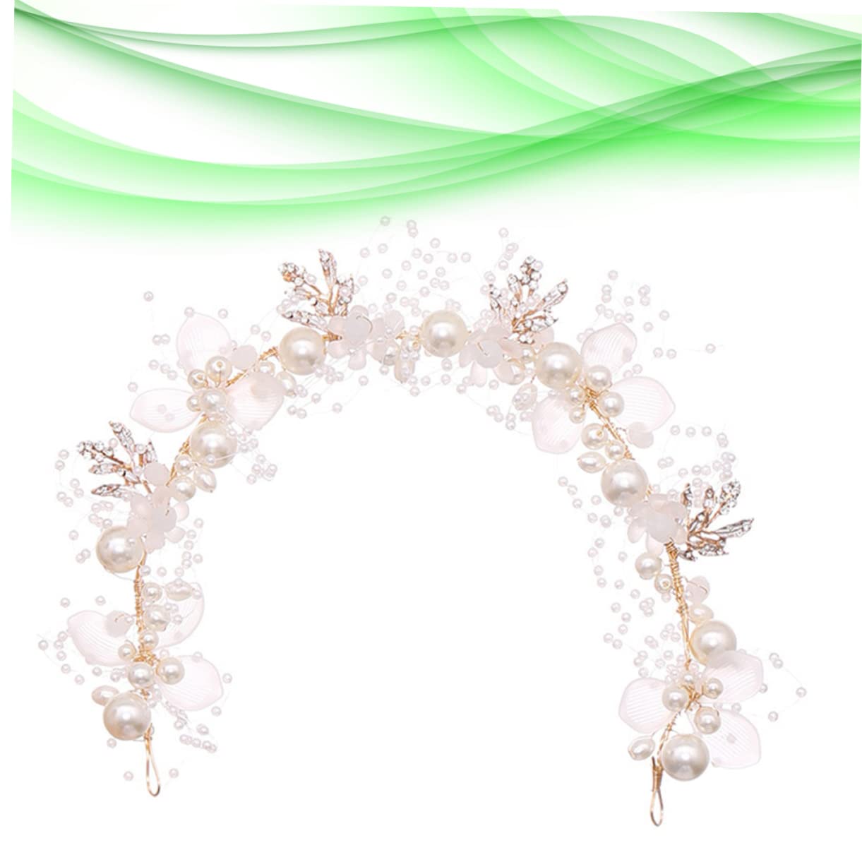 Beavorty 3piezas Diadema De Flores De Perlas Rhinestones Accesorios De Pelo Para Novia Tocado Nupcial Para Boda y Celebraciones