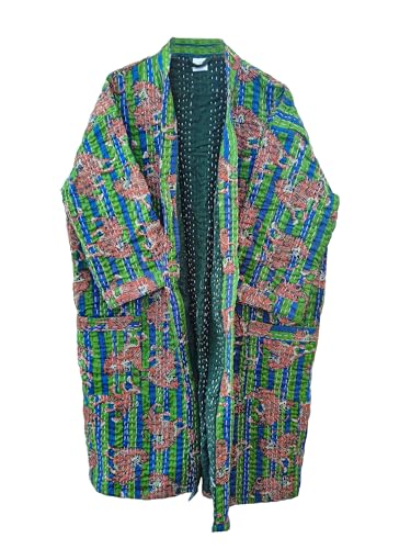 Kimono Kantha tigre dragon veste midi légère en coton idéale pour les soirées d'été en terrasse