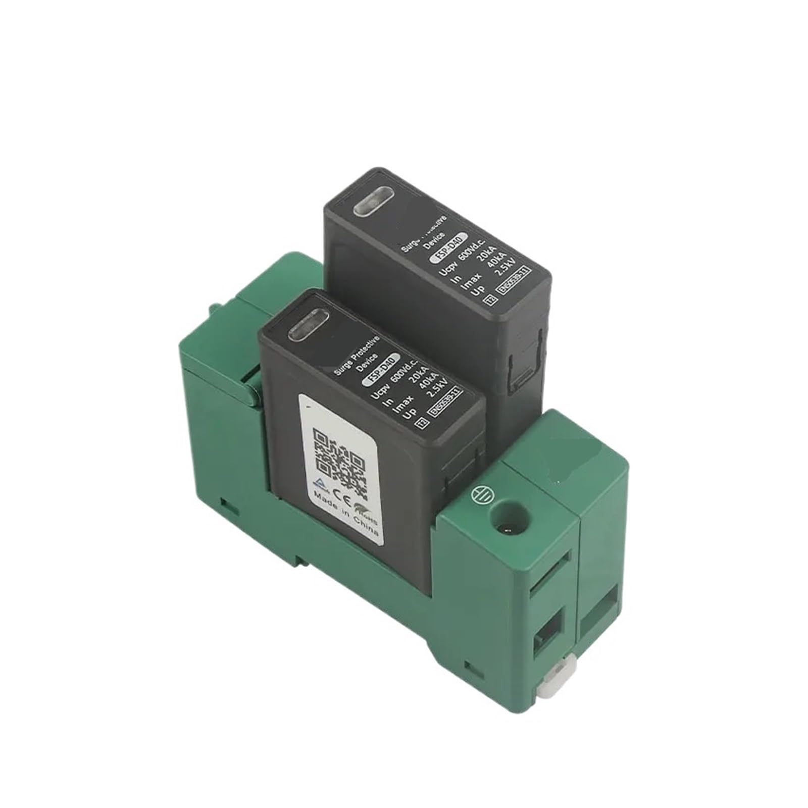 Protector contra sobretensiones y pararrayos Dispositivo de protección Solar for Exteriores con riel DIN DC SPD 2P 600 V 800 V 20 KA ~ 40 KA Protector contra sobretensiones TUV(800V 6PCS)