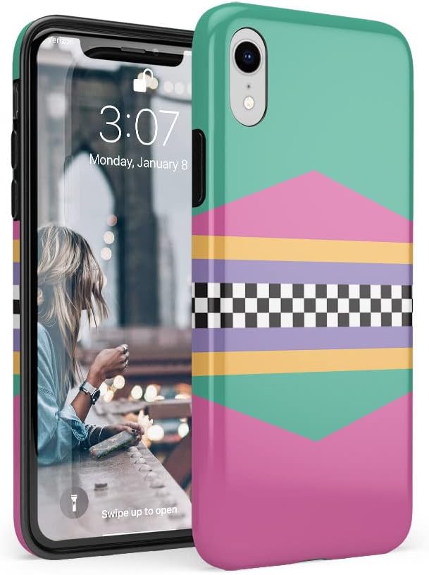 Casely iPhone XR Case | Rad Dad | 80's Colorblock | Classic Ultra Slim Design