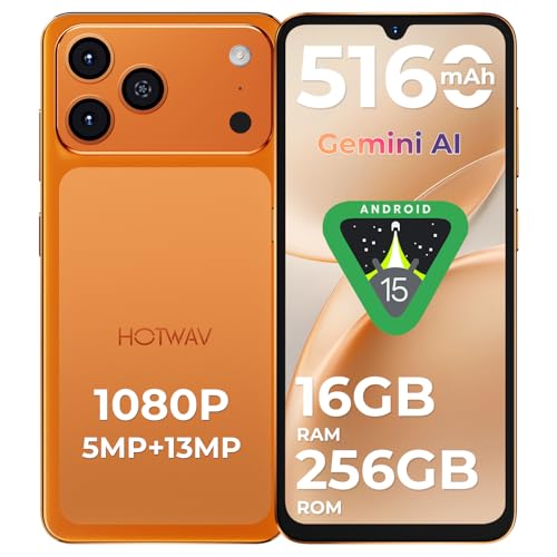 HOTWAV A17 Pro Max Smartphone Android 15, 16GB+256GB/TF TB Telefono