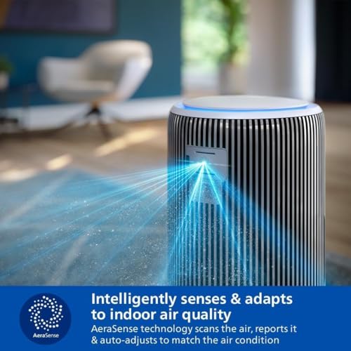 Image of PHILIPS Smart Air Purifier AC3220 /60 Upto 135 m2 Room Size Smart Portable Air Purifier Real Time AQI Display|Covers upto 600 sqft 520 m3 /h|(Silver, Arctic White)