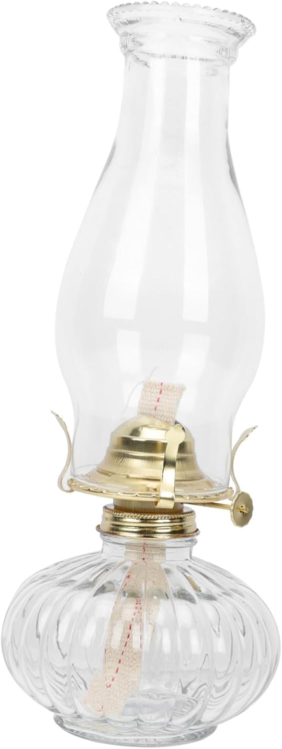 Garneck Vintage Glass Kerosene Lamp Retro Oil Lantern for Weddings Festivals and Home Decor and Windproof Design for Elegant Indoor Lighting