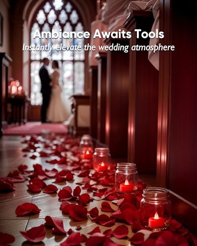 Image of Amagic 12 Pack Red Flameless LED Tea Lights Candles Battery Operated, Electric Fake Tealight Candles for Votive, Wedding, Table Centerpiece, Party, Aniversary, Proposal, Halloween, Christmas