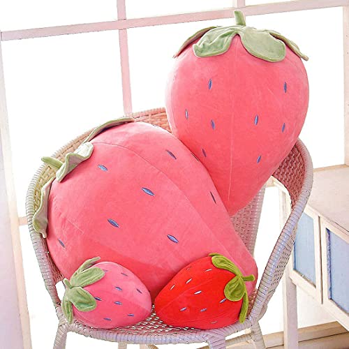 Cute Fruit Kids Pillow Stuffed Strawberry Plush Pillows Super Soft Girls Pillows Cushion Seat For Kids Toys (Pink,13.7''/35Cm)1 Count (Pack Of 1) #TOP6