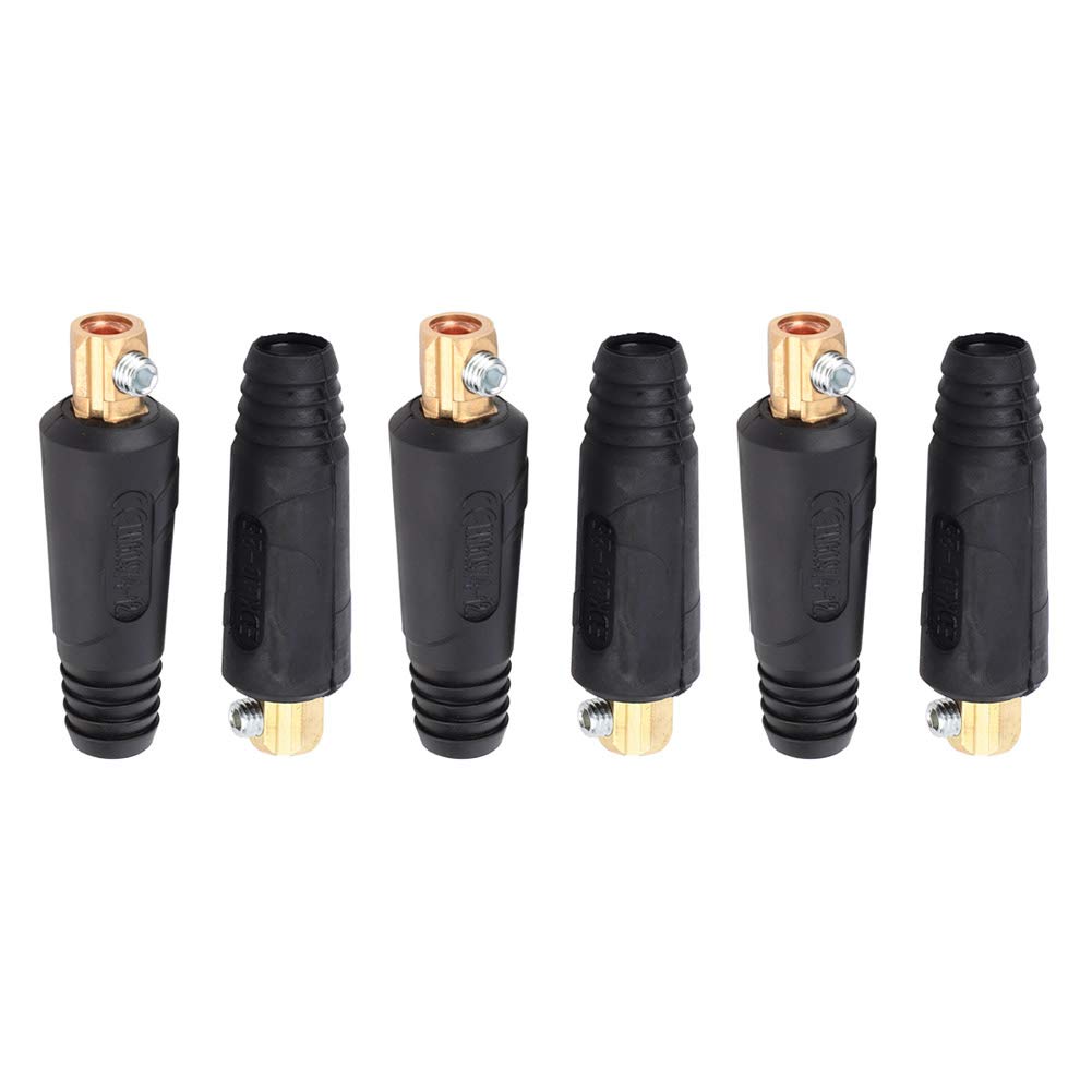 6pcs(3pair) 200-400A Euro Welding Cable Quick Connector Copper Welding Wire Connector(10-25)