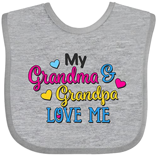 inktastic My Grandma and Grandpa Love Me with Hearts Baby Bib
