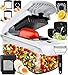 Fullstar Vegetable Chopper Vegetable Cutter - Veggie Onion Salad Food Chopper Manual - Potato Chipper - Veg Chopper and Dicer - Kitchen Tools & Gadgets (9-in-1 White)