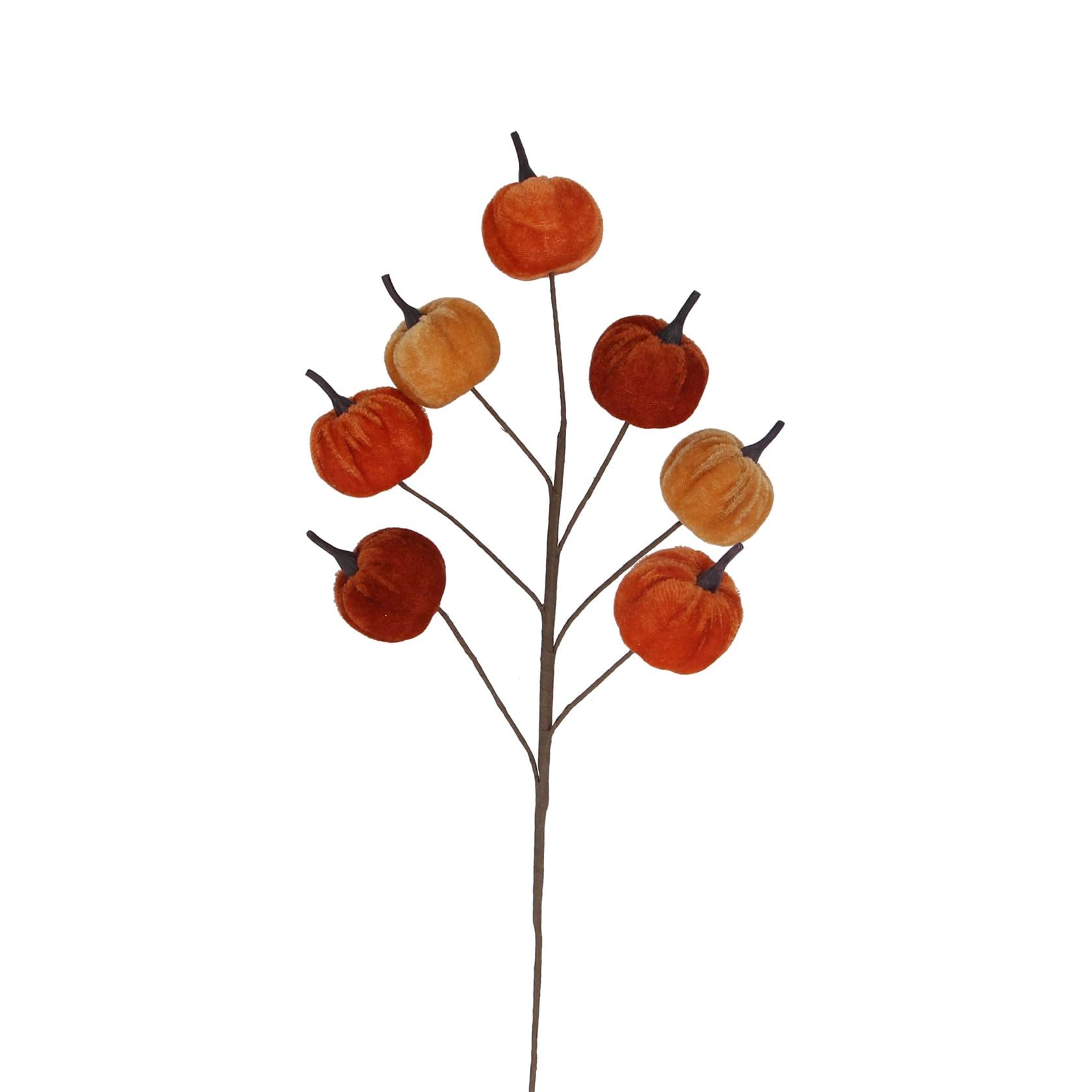 Gisela Graham Velvet Pumpkin Stalk Halloween Decoration