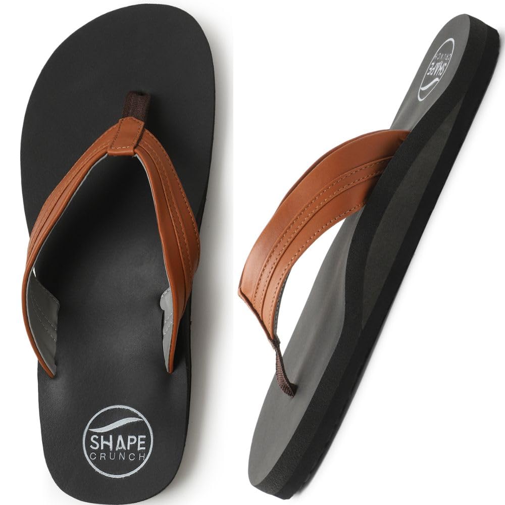 SHAPECRUNCH Arch Support Slippers for Men - Ortho Slippers with MCR Sole to Reduce Pressure on Feet, Joints, and Back
