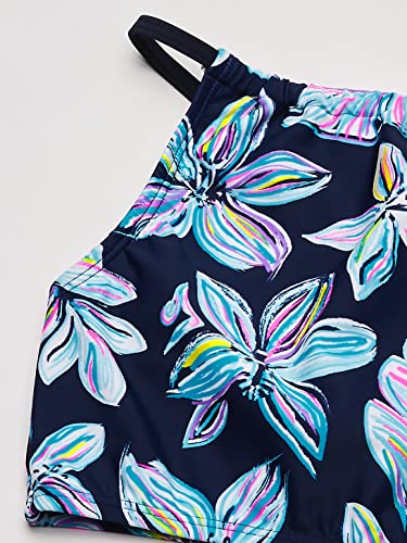 Kanu Surf Girls' Daisy Upf 50+ Beach Sport Halter Tankini 2-Piece Swimsuit, Charlotte Floral Navy, 8 #TOP2