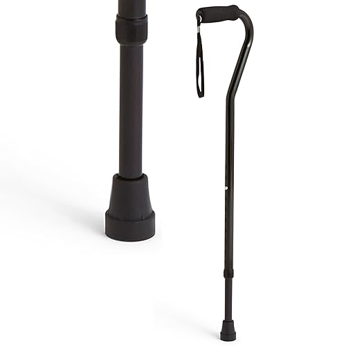Medline Offset Handle Canes with Comfortable Foam Grip, Black, Lightweight