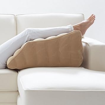 Lounge Doctor Inflatable Travel Leg Rest Wedge Pillow for Post Surgery, Inflates and Deflates for Easy Storage, for Leg Support, Leg Swelling and Circulation S