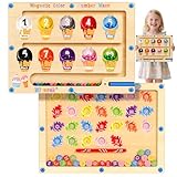 2 in 1 Magnetic Color and Number Maze, ABC Alphabet Puzzles Board Magnet Ice Cream Toys, Montessori Educational Magnet Puzzle, Preschool Learning Counting Toys for 2 3 4 5 Christmas Birthday Gifts