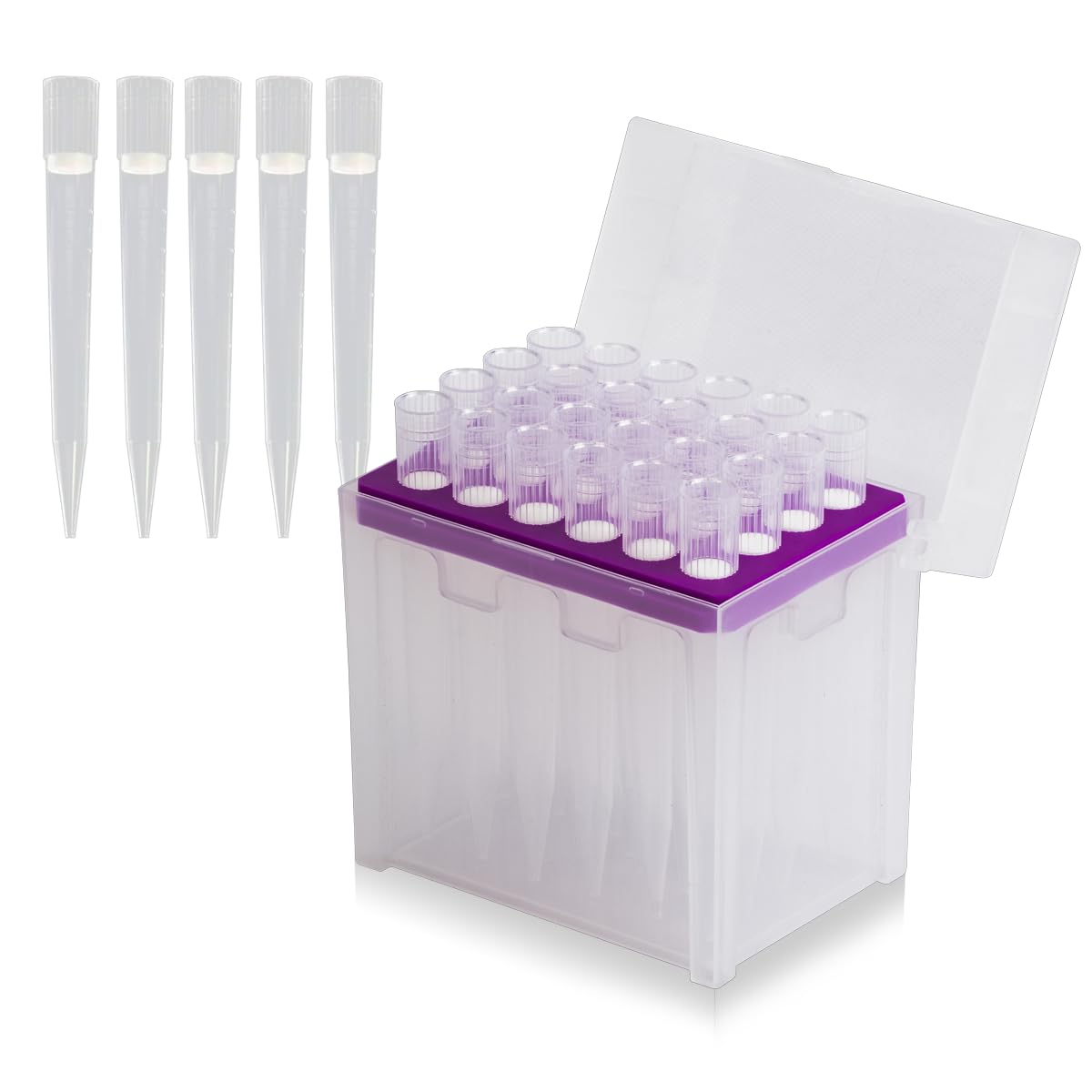 Puntas de pipeta 5000 ul, puntas de filtrado estéril 5 ml, universal, transparente, 96 puntas (T5000-RSF-24)
