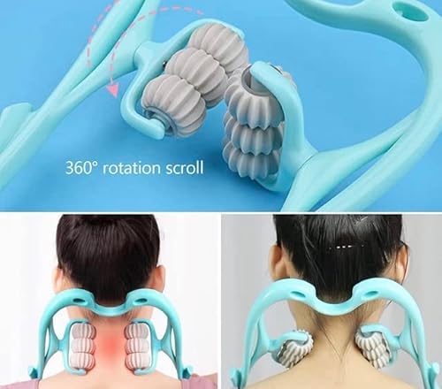 Neck Massager, Neck Massager Roller, Neck Roller, Neck Handheld Massager With 6 Balls Massage Point, Neck Pain Relief Massager For Deep Tissue In Neck, Back, Arms, Waist, Foot, And Legs #TOP5