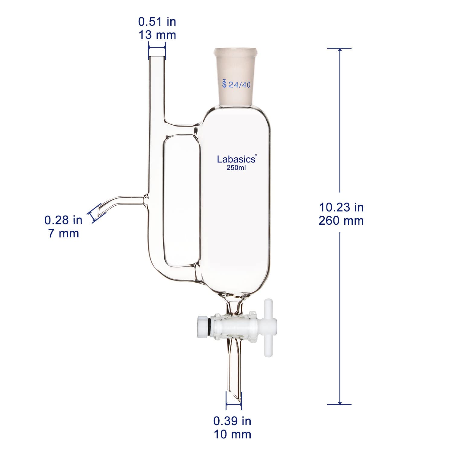 Labasics Séparateur de Réservoir D'eau et D'huile avec Joint 24/40 Approvisionnement de Laboratoire, 250 ml