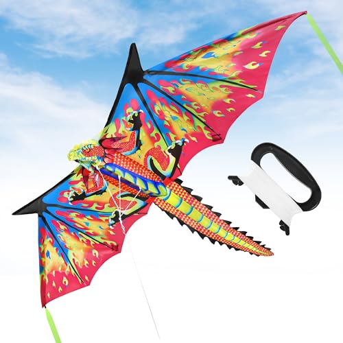 MimoPop 3D Dragon Kites for Adults and Kids, Easy to Fly, Beach Toy, Outdoor Activities, 51