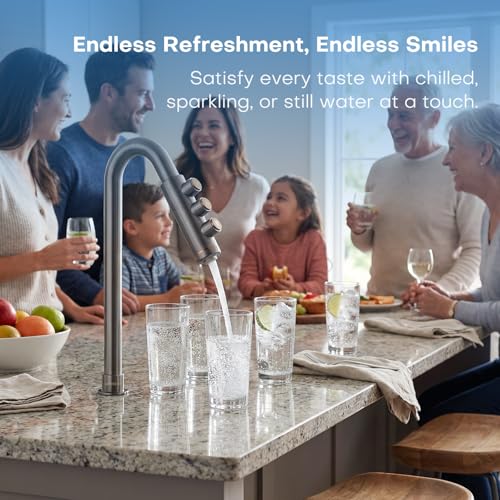 Image of Under Sink Sparkling Chilled Water System with 3-in-1 Faucet, Instant Cold & Filtered Water Dispenser for Kitchen Sink, Home Bar, Restaurant & Office