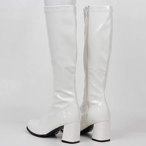 Miniatura 4 de Botas de charol para mujer, botas altas hasta la rodilla, piel sintética con zíper