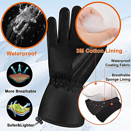 Beheizte Handschuhe Für Männer Frauen,Skihandschuhe Mit Heizung,Beheizbare Handschuhe Fahrrad Motorrad,7.4v 4000mah Wiederaufladbar 3 Stufige Beheizte Winterhandschuhe (XL)