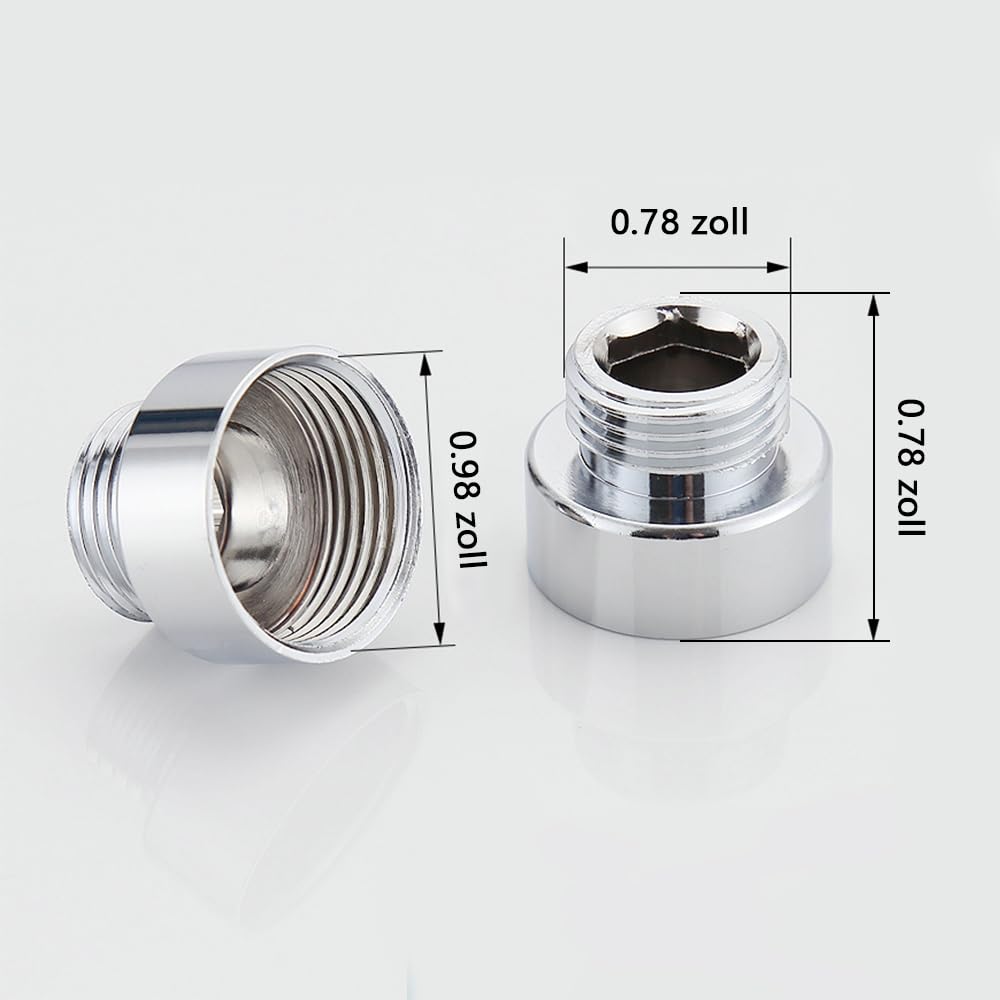 Produktbild von HUZNA 2 Stück Reduzierung 1/2 Zoll Auf 3/4 Zoll – Außengewinde Adapter, Verchromtes Messing Für Rohrverbindungen