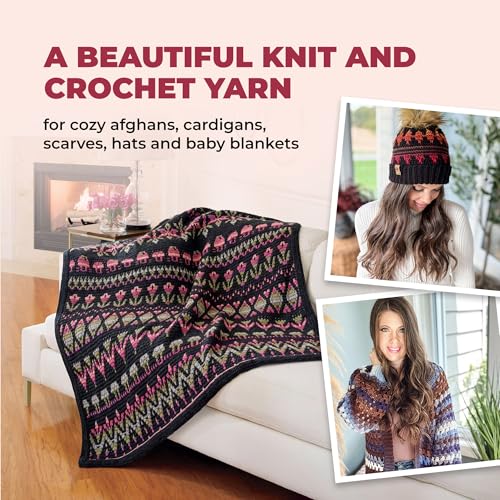 Image of Mary Maxim Prism Yarn, Acrylic Multicolor DK Yarn, 290 Yards, Sand Storm | Ombre Yarn, 3 Weight, Machine Wash, For Knitting and Crochet, Create Baby Items, Blankets, Afghans, Clothing Variegated Yarn