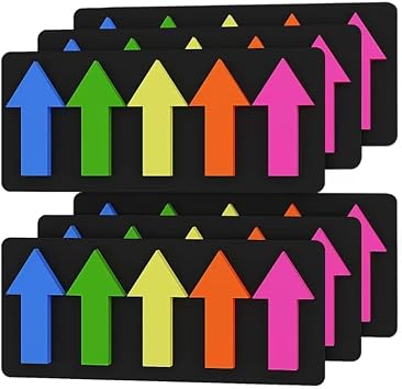 750 Pcs Large Arrow Sticky Page Markers Index Tabs,Repositionable,Writable Self Adhesive Tabs for Reading Books,Highlighting Information and Marking Document5 Colors,6 Sets