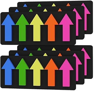 750 Pcs Large Arrow Sticky Page Markers Index Tabs,Repositionable,Writable Self Adhesive Tabs for Reading Books,Highlighting Information and Marking Document(5 Colors,6 Sets)