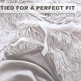 M-V-O Luxury Faux Fur Shaggy Duvet Cover Bed Set, Snuggle Cuddle Hugg Snug Duvet Cover Set, Super Soft Fluffy Fur Quilt Sets, Warm Thermal Cosy Winter Bedding Set (Silver, King) - Image 5