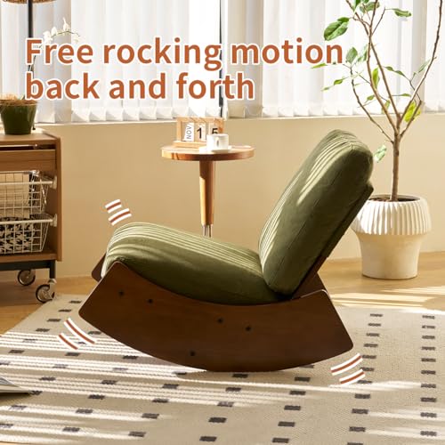 Sillón mecedor tapizado plegable verde miniatura 3