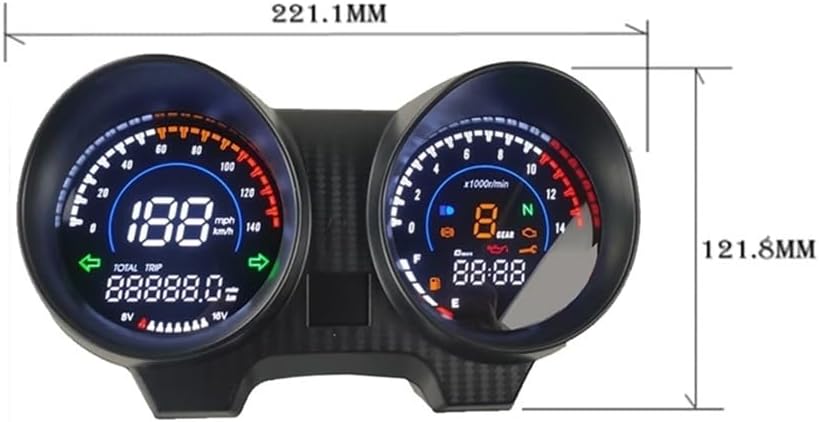 Motorcycle Speedometer Gauge LED Digital Dashboard Motorcycle RPM Meter Tachometer Instrument Panel for Titan 150 CG150 Fan150 Motorcycle Accessories